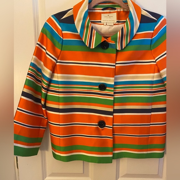 Kate Spade 4 silk striped swing blazer - Picture 3 of 5